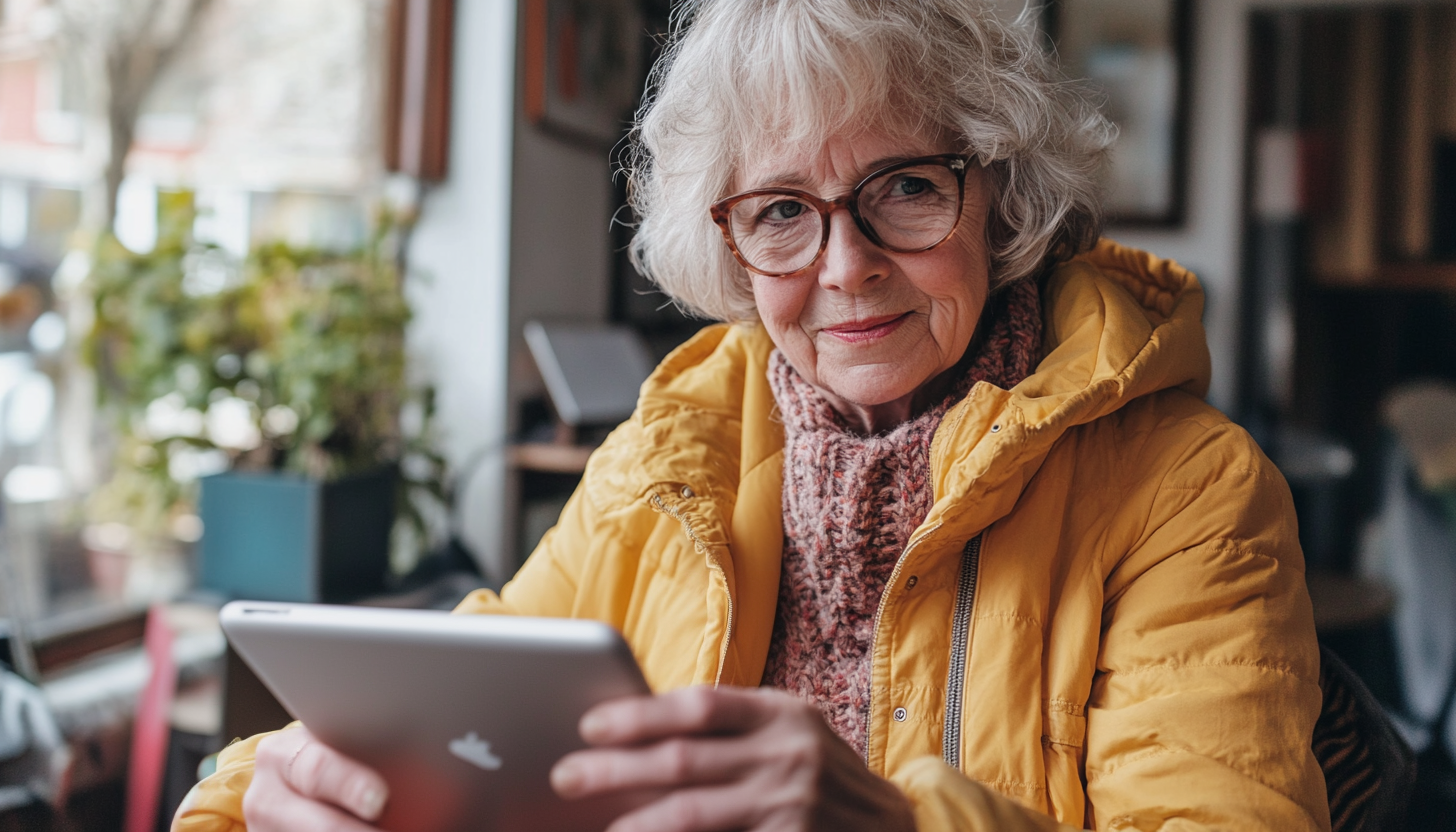 lady with tablet